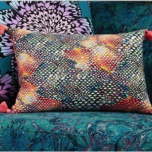 CB2 RAINBOW SNAKE WITH TASSELS PILLOW 18 x 12